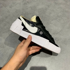 NIKE BLAZER LOW SACAI BLACK PATENT LEATHER DM6443-001 SIZE 38 GIÀY 2HAND CHÍNH HÃNG PVN20947