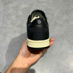 NIKE DUNK LOW BLACK CANVAS DV7211 001 SIZE 42.5 GIÀY 2HAND CHÍNH HÃNG PVN20538