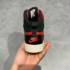 NIKE COURT BOROUGH MID 2 BLACK UNIVERSITY RED GS CD7782 003 SIZE 39 GIÀY 2HAND CHÍNH HÃNG PVN20572