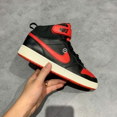 NIKE COURT BOROUGH MID 2 BLACK UNIVERSITY RED GS CD7782 003 SIZE 39 GIÀY 2HAND CHÍNH HÃNG PVN20572