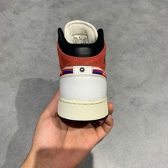 AIR JORDAN 1 MID SE GS RUSH BLUE UNIVERSITY RED BQ6931 146 SIZE 38 GIÀY 2HAND CHÍNH HÃNG PVN20782