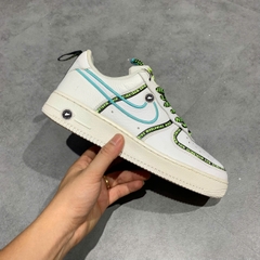 Nike Air Force 1 '07 Worldwide White Blue Fury Volt CK7213 100 SIZE 40.5 GIÀY 2HAND CHÍNH HÃNG PVN20624