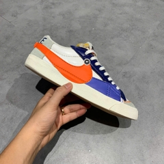 NIKE BLAZER LOW '77 JUMBO WHITE DARK SAPPHIRE BLUE SAFETY ORANGE DV9122 181 SIZE 41 GIÀY 2HAND CHÍNH HÃNG PVN21567