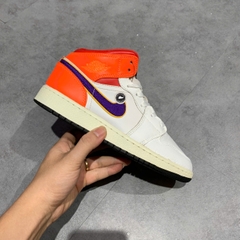 SIAir Jordan 1 Mid Alternate Multi-Color (GS) White Court Purple Spirit Teal 554725 128 SIZE 37.5 GIÀY 2HAND CHÍNH HÃNG PVN22154