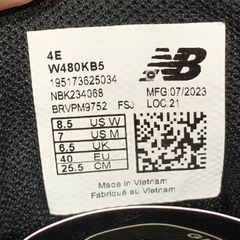 🔥 Giày New Balance 480v5 4E Wide 'Black White' W480KB5 4E – SIZE 40 – PVN23312 – CHÍNH HÃNG
