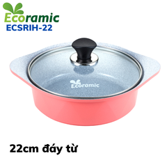 Nồi đá Ecoramic đáy từ 22cm (Xanh dương) ECSRIH-22 đúc nguyên khối siêu bền
