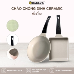 Chảo chống dính đáy từ The Eco phủ ceramic – Đủ loại vuông, sâu, cạn | Dùng được mọi loại bếp