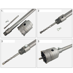 Mũi khoan rút lõi tường bê tông tường gạch tạ lỗ lắp điều hòa đủ kích thước mũi 30mm-114mm chuôi cán 110-200-300mm