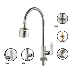 VÒI CHÉN (NƯỚC LẠNH) TRỤC LÒ XO - INOX 304