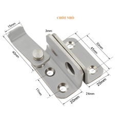 Chốt khóa cài cửa inox, chốt cửa an toàn thanh gạt trái gạt phải