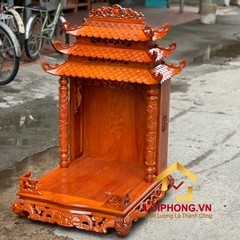 Bàn thờ Ông Địa Thần Tài đục rồng mái 3 tầng 61x69x127 cm