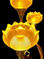 Đèn thờ hoa sen 7 bông bằng lưu ly cao cấp cao 76 cm