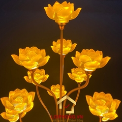 Đèn Thờ Hoa Sen Bình Lưu Ly 13 bông cao 126cm