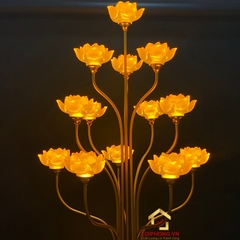 Đèn Thờ Hoa Sen Bình Lưu Ly 13 bông cao 126cm