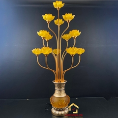 Đèn Thờ Hoa Sen Bình Lưu Ly 13 bông cao 126cm