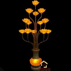 Đèn Thờ Hoa Sen Bình Lưu Ly 13 bông cao 126cm