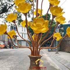 Đèn Thờ Hoa Sen Bình Lưu Ly 19 bông cao 126cm