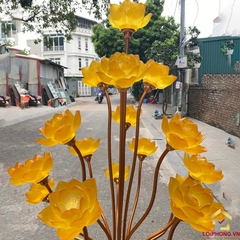 Đèn Thờ Hoa Sen Bình Lưu Ly 19 bông cao 126cm