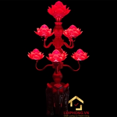 Đèn Thờ Hoa Sen 9 bông đế con voi cao 62cm