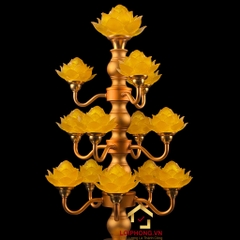 Đèn Thờ Hoa Sen 13 bông đế con voi cao 74cm