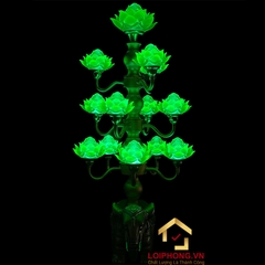 Đèn Thờ Hoa Sen 13 bông đế con voi cao 74cm