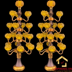 Đèn Thờ Hoa Sen Thủy Lưu Ly thân cổ 19 bông cao 82cm
