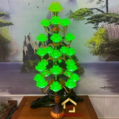Đèn Thờ Hoa Sen Lưu Ly thân cổ lùn 27 bông nở cao 105cm