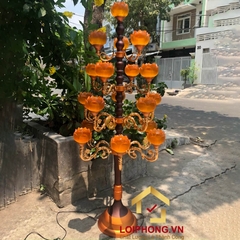 Đèn Thờ Hoa Sen Thủy Lưu Ly thân cổ 19 bông cụp cao 160cm