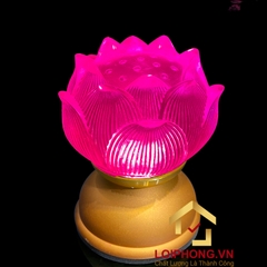 Đèn Thờ Thất Phật Dược Sư tích điện bông sen cụp