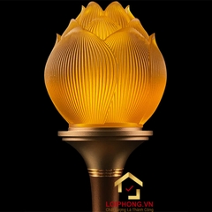 Đèn Thờ Hoa Sen Búp Lưu Ly Thân Hợp Kim Đồng cao cấp