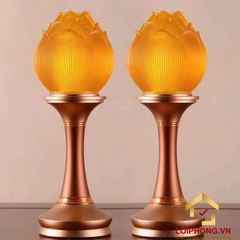 Đèn Thờ Hoa Sen Búp Lưu Ly Thân Hợp Kim Đồng cao cấp