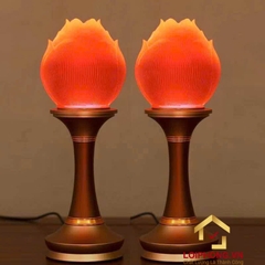 Đèn Thờ Hoa Sen Búp Lưu Ly Thân Hợp Kim Đồng cao cấp