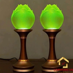 Đèn Thờ Hoa Sen Búp Lưu Ly Thân Hợp Kim Đồng cao cấp