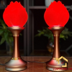 Đèn Thờ Hoa Sen Búp Lưu Ly Thân Hợp Kim Đồng cao cấp