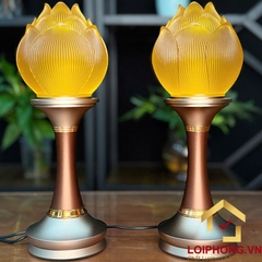 Đèn Thờ Hoa Sen Búp Lưu Ly Thân Hợp Kim Đồng cao cấp