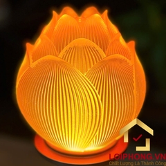 Đèn Thờ Hoa Sen Búp Lưu Ly Thân Hợp Kim Đồng cao cấp