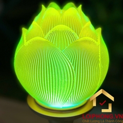 Đèn Thờ Hoa Sen Búp Lưu Ly Thân Hợp Kim Đồng cao cấp