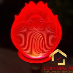 Đèn Thờ Hoa Sen Búp Lưu Ly Thân Hợp Kim Đồng cao cấp