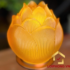 Đèn Thờ Hoa Sen Búp Lưu Ly Thân Hợp Kim Đồng cao cấp
