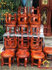 Đôn gỗ tròn gỗ hương 30x30 cm