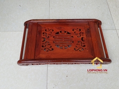 Khay trà gỗ hương chân cuốn thư 55x30x8 cm