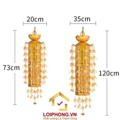 Đèn Lọng Treo Bằng Hợp Kim Mạ Vàng cao từ 70cm - 205cm