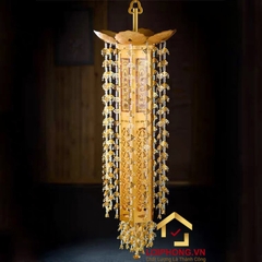 Đèn Lọng Treo Bằng Hợp Kim Mạ Vàng cao từ 70cm - 205cm