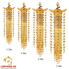Đèn Lọng Treo Bằng Hợp Kim Mạ Vàng cao từ 70cm - 205cm