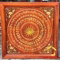Tranh trống đồng dát vàng kích thước vuông 81x81cm và 87x87 cm