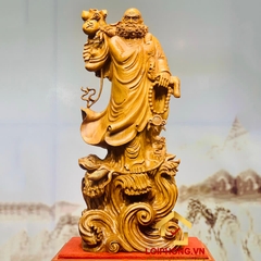 Tượng Đạt Ma Sư Tổ quá Hải gỗ hương 80x32x19 cm