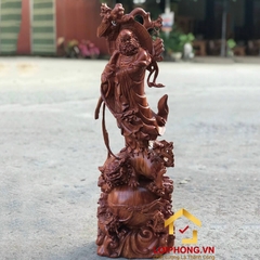 Tên tiêu đề: Tượng Đạt Ma Sư Tổ đứng Lân hương đá