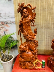 Tượng Đạt Ma Sư Tổ đứng lân kích thước 120x40x20 cm