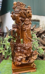 Tượng Đạt Ma Sư Tổ đứng tựa núi kích thước 100x48x28 cm