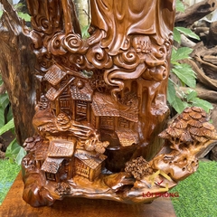 Tượng Đạt Ma Sư Tổ đứng tựa núi kích thước 100x48x28 cm